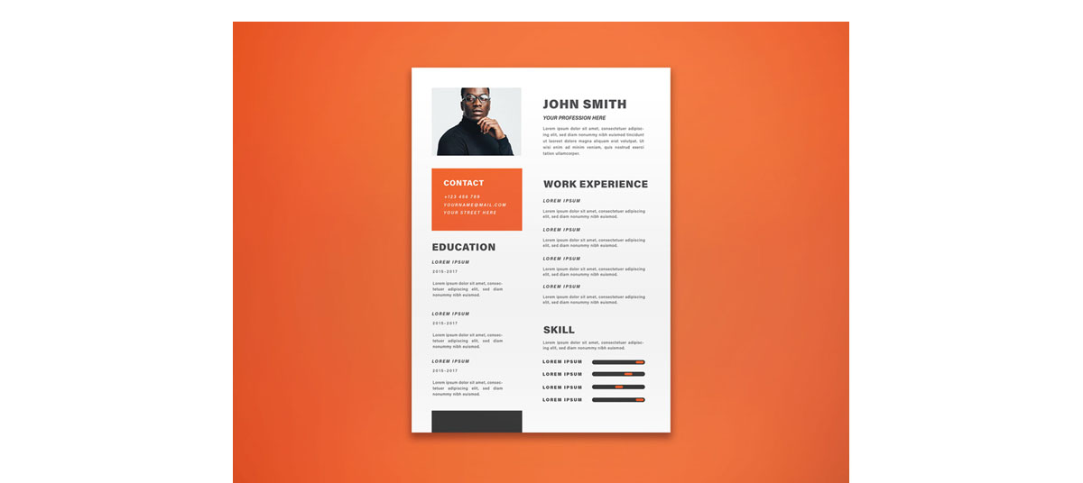 clean look with a pop of color resume template
